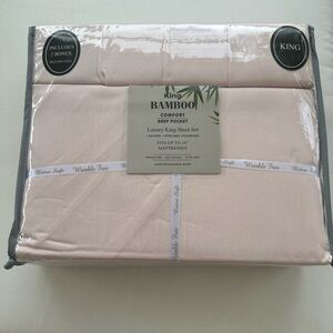 BAMBOO Comfort King Sheet Set - Soft Pink